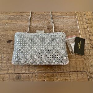 Silver Crystal Clutch Bag with Detachable Strap (Wedding) NEW